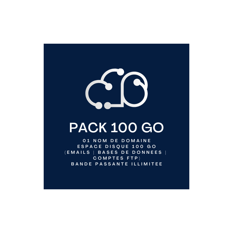 Pack Hebergement Internet 100 Go + Messagerie 12 mois